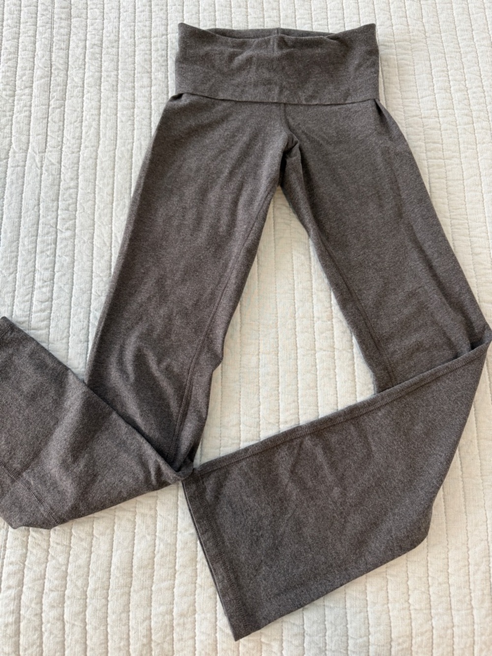 Guess Women's Straight Leg Fold-Over Waist Pants in Dark Gray